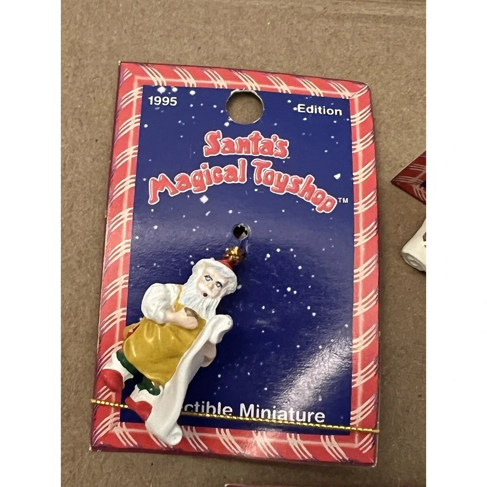 VTG 1995 Cheryl Ann Santas Toyshop Collectible Mini Ornament K Mart Lot Of 5 NOS